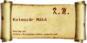 Koleszár Máté névjegykártya